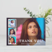 Carte De Remerciements Collage photo simple Graduation moderne (Debout devant)