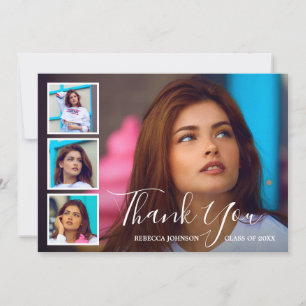 Carte De Remerciements Collage photo simple Graduation moderne
