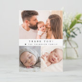 Carte De Remerciements Collage photo simple pour Baby Shower (Debout devant)