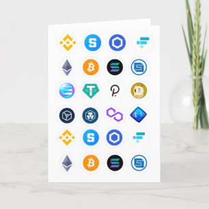Carte De Remerciements Collection de logo Crypto Currency