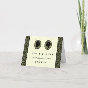 Carte De Remerciements Collection de mariage silhouette Art Déco His & He