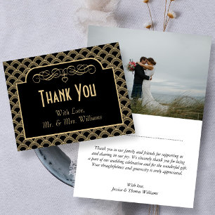 Carte De Remerciements Collection de Mariages Art Déco Gatsby vintage des