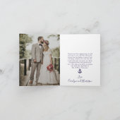 Carte De Remerciements Collection de Mariages de la marine d'Ancres nauti (Intérieur)