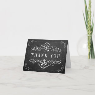 Carte De Remerciements Collection de Mariages Ornate Chalkboard