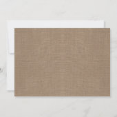 Carte De Remerciements Collection de Mariages Rustic Burlap (Dos)