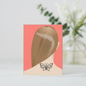 Carte De Remerciements Collection de tatouage de cou de femme, impression (Debout devant)