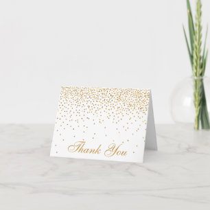 Carte De Remerciements Collection Vintage de Mariage Glam Gold Confetti