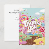 Carte De Remerciements Coloré Elegant Candyland (Devant / Derrière)