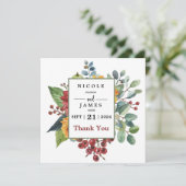 Carte De Remerciements Coloré élégant floral (Debout devant)