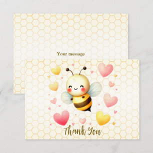 Carte De Remerciements Coloré Happy Little Honey Bee Baby shower mignon