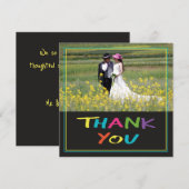 Carte De Remerciements Coloré "Lettre avec un coeur" Photo Mariage (Devant / Derrière)