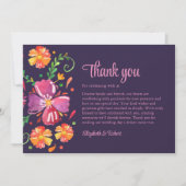 Carte De Remerciements Coloré mexicain Mariage Fiesta (Devant)