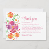 Carte De Remerciements Coloré mexicain Mariage Fiesta (Devant)