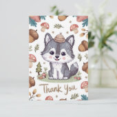 Carte De Remerciements Coloré Pastel Wolf (Debout devant)
