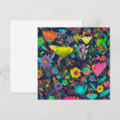 Carte De Remerciements Colorful botanical pattern (Devant / Derrière)