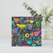 Carte De Remerciements Colorful botanical pattern (Debout devant)
