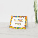 Carte De Remerciements Colorful Bricks Building Blocks Birthday<br><div class="desc">A fun way for the birthday boy or girl to say "Thank You" to their guests. These notes are blank inside so you can easily personalize online with your own custom message, or handwrite one upon receiving them. They also coordinate with our matching Birthday Invitations, gift tags, address labels and...</div>