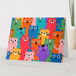 Carte De Remerciements Colorful cats