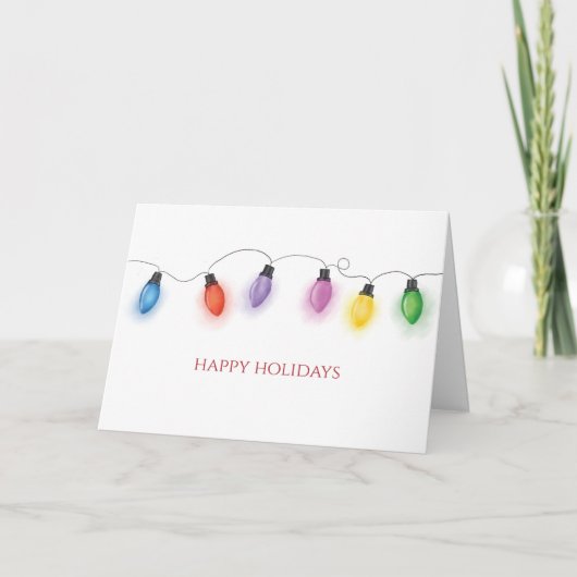 Carte De Remerciements Colorful Christmas Bulbs Folded Holiday Card (Devant)