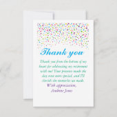 Carte De Remerciements Colorful Confetti retirement party (Devant)