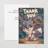 Carte De Remerciements Colorful Woodland Wolf (Devant / Derrière)