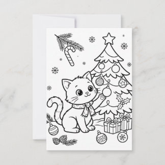 Carte De Remerciements coloriage de noël pour enfants de 3 à 8 ans