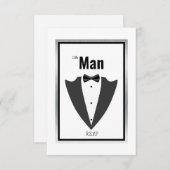 Carte De Remerciements Combinaison Tuxedo et cravate arc en noir et blanc (Devant / Derrière)