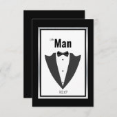 Carte De Remerciements Combinaison Tuxedo et cravate arc en noir et blanc (Devant / Derrière)