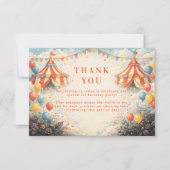Carte De Remerciements Come One Come All Circus Birthday (Devant)