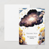 Carte De Remerciements Comète Magique Anniversaire Spatial (Devant / Derrière)