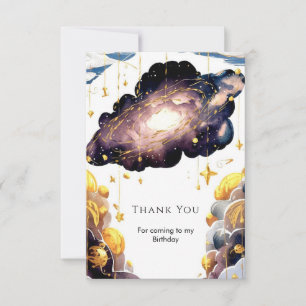Carte De Remerciements Comète Magique Anniversaire Spatial