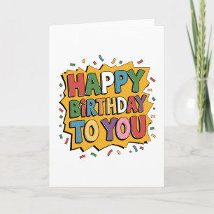 Carte De Remerciements Comic Burst Joyeux Anniversaire