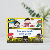 Carte De Remerciements Comics DC | Justice League - Anniversaire de Chibi (Debout devant)
