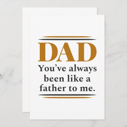 Carte De Remerciements Comme Un Père (Devant / Derrière)