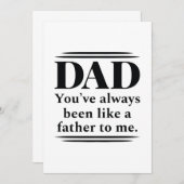 Carte De Remerciements Comme Un Père (Devant / Derrière)