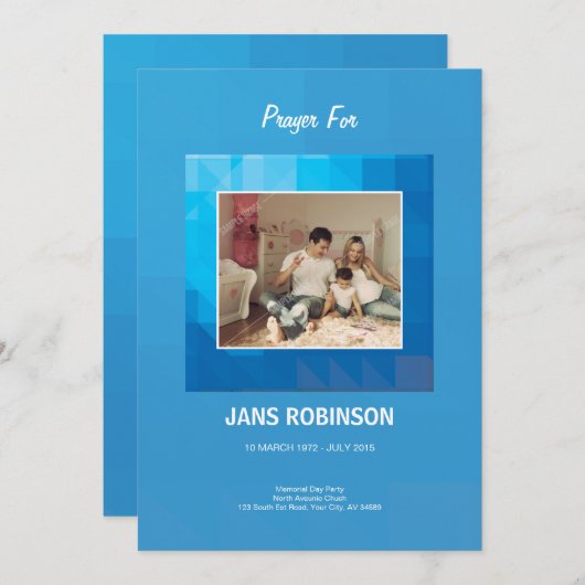 Carte de remerciements commémoratif (Devant / Derrière)