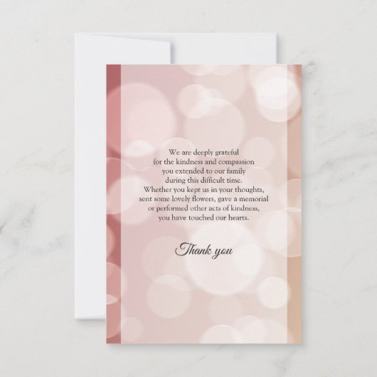 Carte de remerciements commémoratif (Dos)