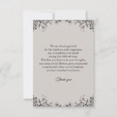 Carte de remerciements commémoratif (Dos)