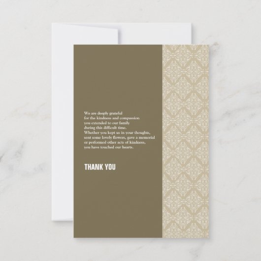 Carte de remerciements commémoratif (Dos)