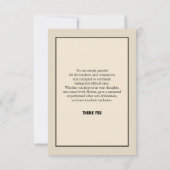 Carte de remerciements commémoratif (Dos)