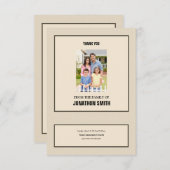 Carte de remerciements commémoratif (Devant / Derrière)