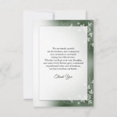 Carte de remerciements commémoratif (Dos)