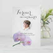 Carte de remerciements commémoratif aux orchidées (Debout devant)