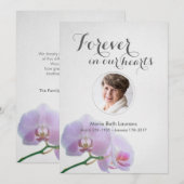 Carte de remerciements commémoratif aux orchidées (Devant / Derrière)