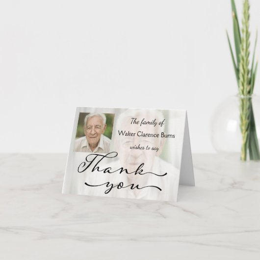 Carte de remerciements commémoratif de photo (Devant)