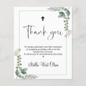 Carte de remerciements commémoratif de verdure bud (Devant)