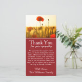 Carte de remerciements commémoratif des fleurs de  (Debout devant)