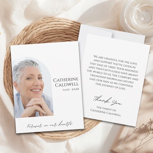 Carte de remerciements commémoratif minimaliste Ar