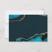 Carte de remerciements commémoratif Turquoise & Or (Dos)