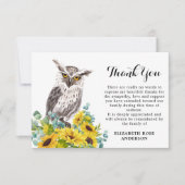 Carte De Remerciements Commémoration des funérailles de la Chouette des F (Devant)